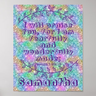 Christelijke Bijbel Verse Psalm 139 14 Mousserend Poster