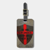 Christelijke Bijbel Verse Psalm 28:7 Heer.. mijn k Bagagelabel (Voorkant verticaal)