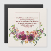 Christelijke Bijbel Verse Youth Burgundy Floral (Voorkant / Achterkant)