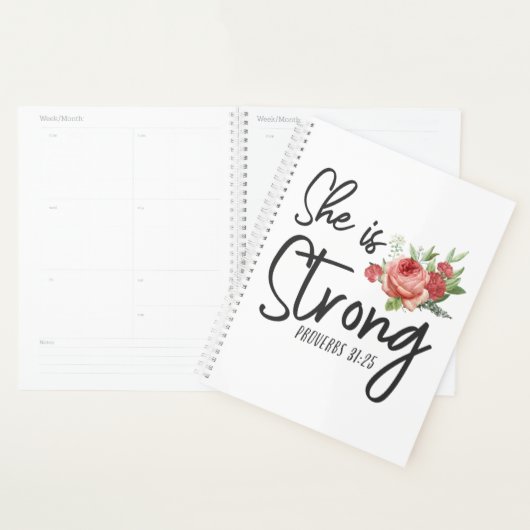 Christelijke Bijbel Verse Ze Sterke Proverbs 31:25 Planner (Display)