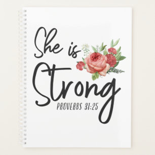 Christelijke Bijbel Verse Ze Sterke Proverbs 31:25 Planner