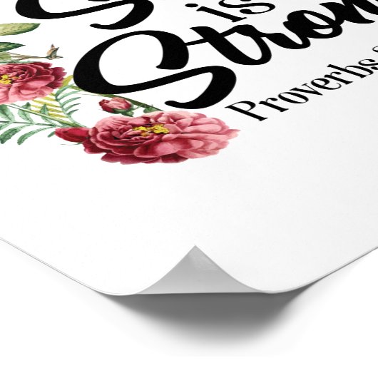 Christelijke Bijbel Verse zij is sterke spreekwoor Poster (Hoek)