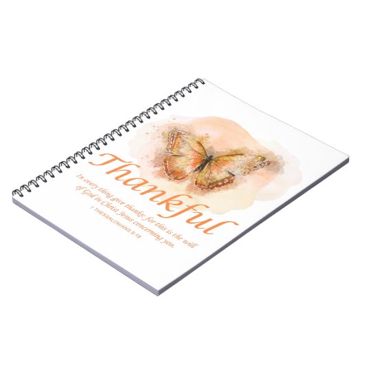 Christelijke bijbel vlinder voor vrouwen: bedankt notitieboek (Linkerzijde)