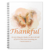 Christelijke bijbel vlinder voor vrouwen: bedankt notitieboek (Voorkant)