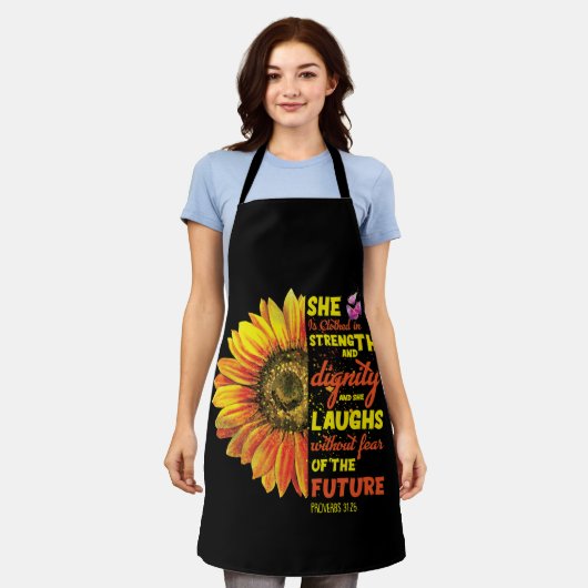 Christelijke Bijbel - Zonnebloemscriptie Religie Schort (Gedragen)