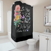 Christelijke bijbelbus met 46:10-bloem douchegordijn (In situ)