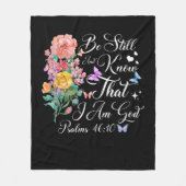 Christelijke bijbelbus met 46:10-bloem fleece deken (Voorkant)