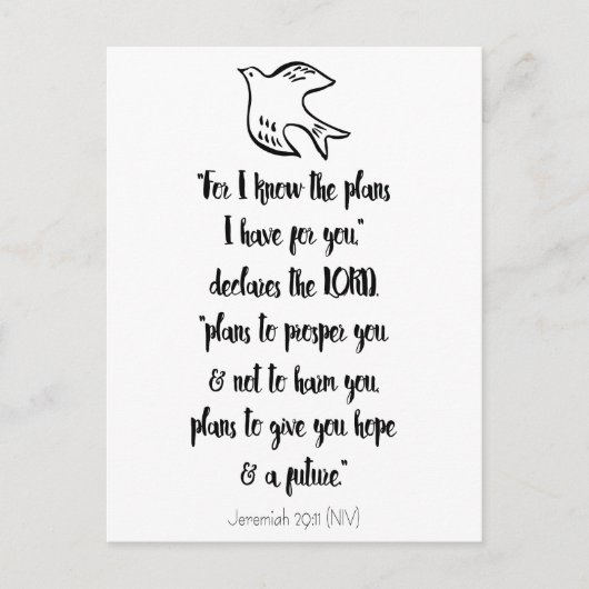 Christelijke Bijbelcitaat Inspiratie Felicitatie Briefkaart (Voorkant)