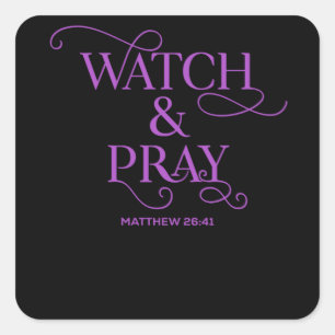 Christelijke bijbelenwacht en gebeden vierkante sticker