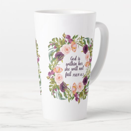 Christelijke bijbelgod is binnen haar latte mok (Rechterhoek)