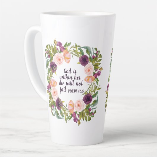 Christelijke bijbelgod is binnen haar latte mok (Linkerhoek)