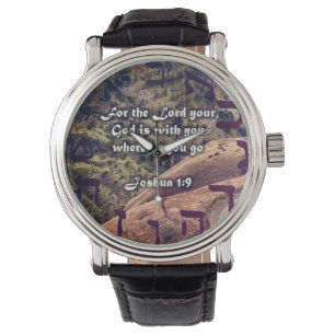 Christelijke Bijbelhorloge Joshua 1:9 Hebreeuwse J Horloge