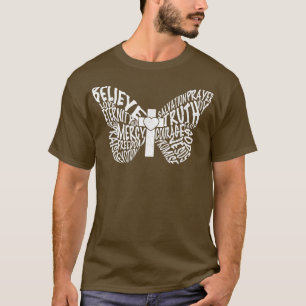 Christelijke bijbelprijzen met vlindermotif t-shirt