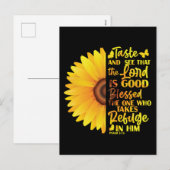 Christelijke bijbelsalm 34:8 zonnebloemventiel feestdagenkaart (Voorkant / Achterkant)