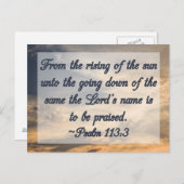 Christelijke Bijbelscripts Inspiratie Psalm 113:3 Briefkaart (Voorkant / Achterkant)