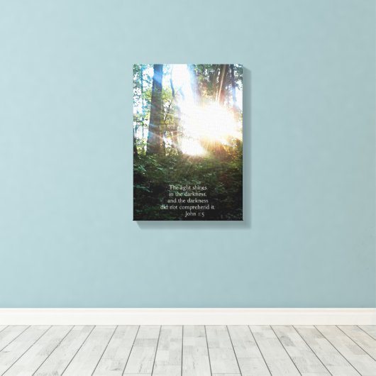 Christelijke bijbelscripts maken canvas afdruk (Insitu (Houten vloer))