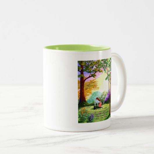 Christelijke Bijbelscripts maken Tweekleurige Koffiemok (Voorkant rechts)