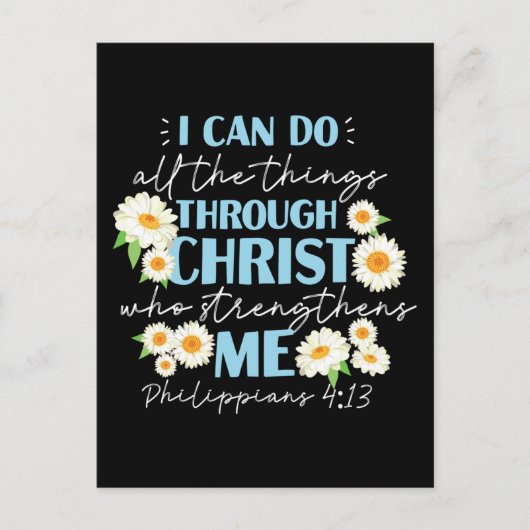 Christelijke Bijbelse Filippijnen 4:13 Bloem Feestdagenkaart (Voorkant)