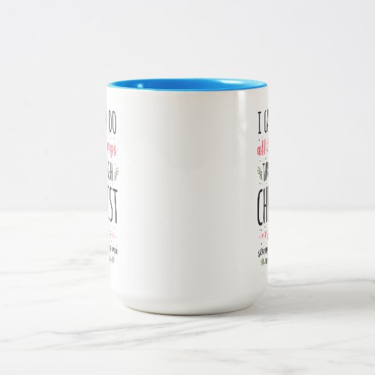 Christelijke Bijbelse Filippijnen 4:13 Tweekleurige Koffiemok (Center)