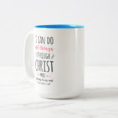 Christelijke Bijbelse Filippijnen 4:13 Tweekleurige Koffiemok (Voorkant links)