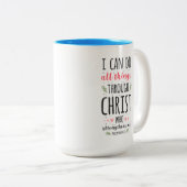 Christelijke Bijbelse Filippijnen 4:13 Tweekleurige Koffiemok (Voorkant rechts)