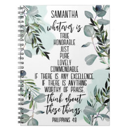 Christelijke Bijbelse Filippijnen 4 8 Eucalyptus Notitieboek