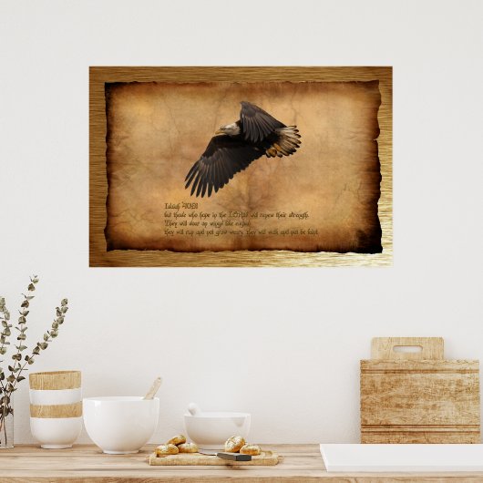 Christelijke bijbelse scripts op Eagles Art Poster (Keuken)