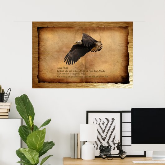 Christelijke bijbelse scripts op Eagles Art Poster (Thuiskantoor)