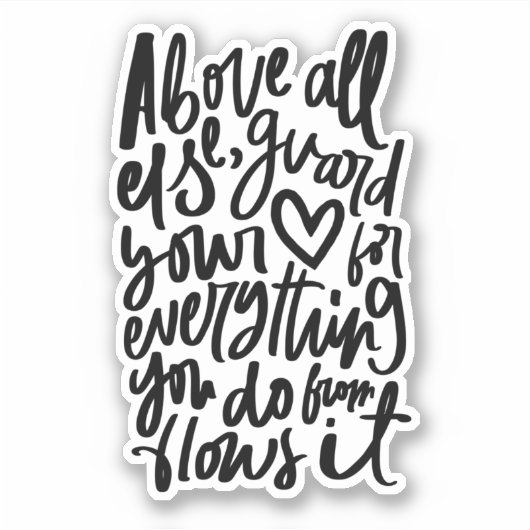 Christelijke Bijbelse Sticker - Spreuken 4 23 (Voorkant)