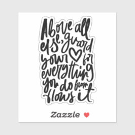 Christelijke Bijbelse Sticker - Spreuken 4 23