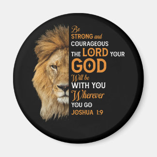 Christelijke Bijbelse Verse Joshua 1 9 Lion Faith Magneet