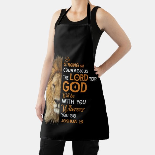 Christelijke Bijbelse Verse Joshua 1 9 Lion Faith Schort (Insitu)