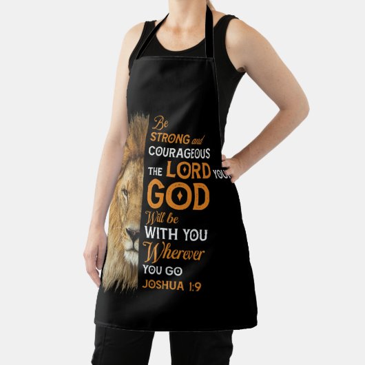 Christelijke Bijbelse Verse Joshua 1 9 Lion Faith Schort (Insitu)