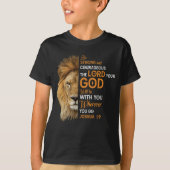 Christelijke Bijbelse Verse Joshua 1 9 Lion Faith T-shirt (Voorkant)
