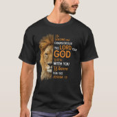 Christelijke Bijbelse Verse Joshua 1 9 Lion Faith T-shirt (Voorkant)