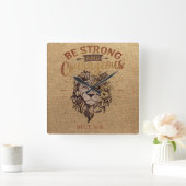 Christelijke bijbelse versie met sterke moed vierkante klok (Huis)