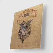 Christelijke bijbelse versie met sterke moed vierkante klok (Hoek)