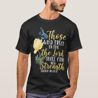 Christelijke Bijbelse vlindervlinderbloemflank Isa T-shirt