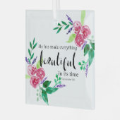 Christelijke bijbelse Waterverf bloemen mooi Glas Ornament (Voorkant links)