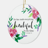 Christelijke bijbelse Waterverf bloemen mooi Keramisch Ornament (Links)