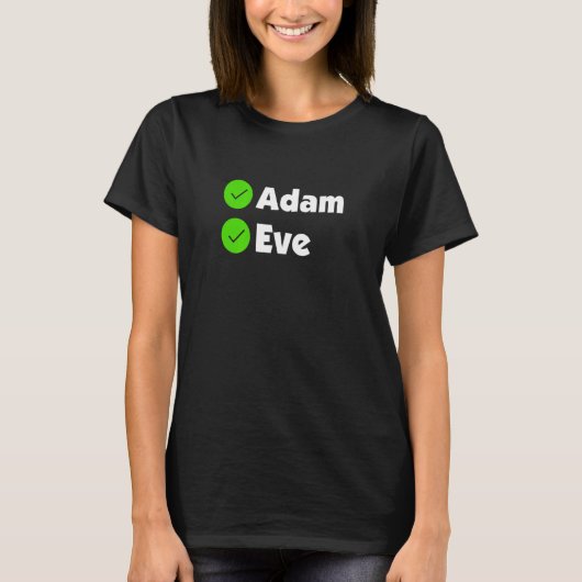 Christelijke Bijbelsgelovigen Adam en Eva-religieu T-shirt (Voorkant)