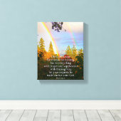 Christelijke bijbelsscriptie regenboog canvas afdruk (Insitu (Houten vloer))