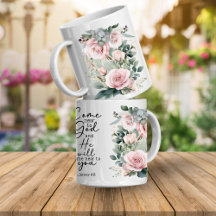 Christelijke Bijbeltekst Psalmen Bloemig koffiekop