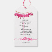 Christelijke Bijbeltekst Roze Valentijnsdag Cadeaulabel (Voorkant)