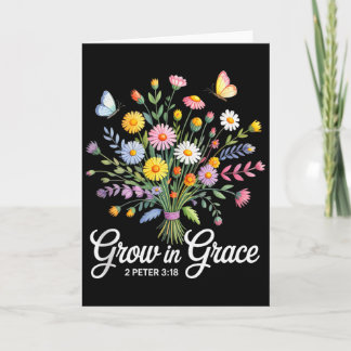 Christelijke Bijbelvers 2 Petrus 3_18 Boeket van w Kaart