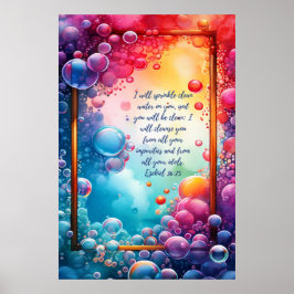 Christelijke Bijbelvers Ezechiël 36:25 Poster