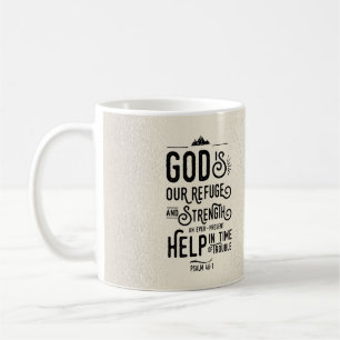 Christelijke Bijbelvers God is onze Toevlucht Koffiemok