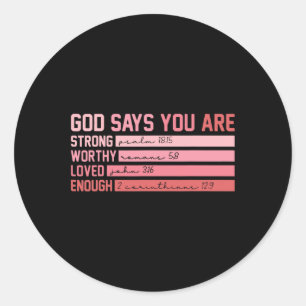 Christelijke Bijbelvers God Zegt Dat Je Valentijn Ronde Sticker