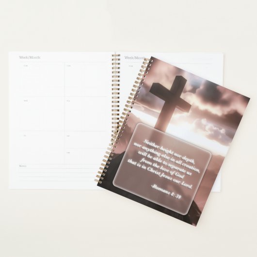 Christelijke bijbelvers gouden spiraalplanner planner (Display)