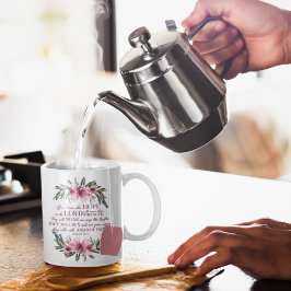 Christelijke Bijbelvers Jesaja 40 Roze Bloemen Koffiemok